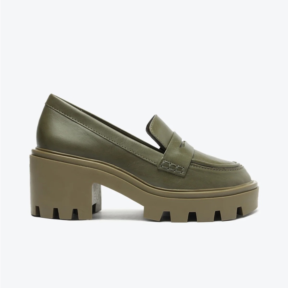 SCHUTZ Olive Green Chunky Loafers